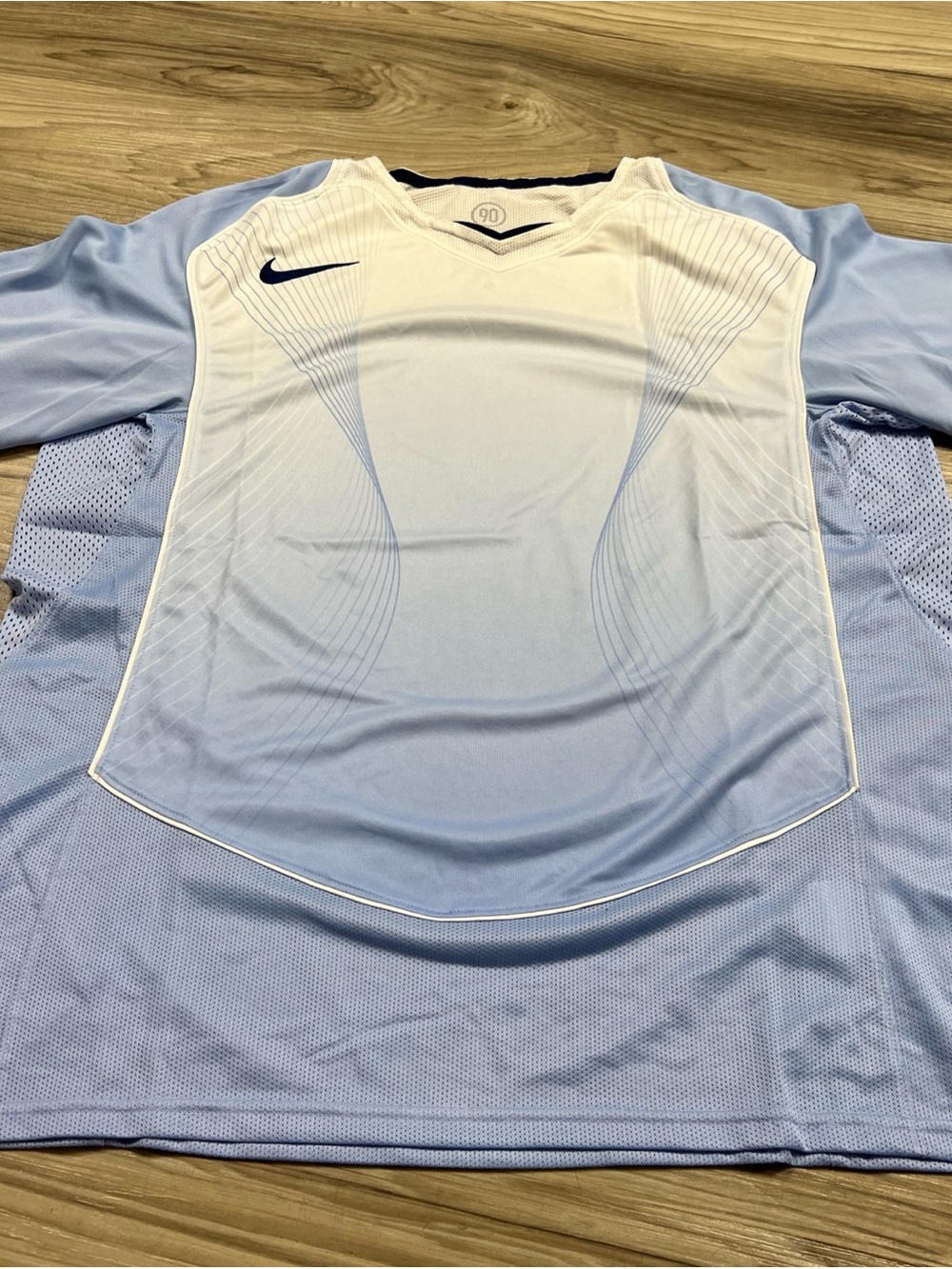 Nike Total 90 Dri-Fit Soccer Jersey White Blue Loose Fit Mens XL HV1178-468 $100